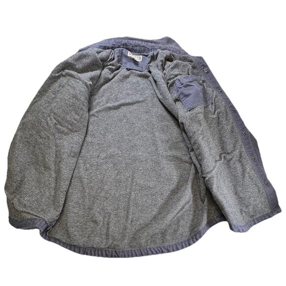 Duluth Trading Chore Jacket Mens Large Grey Firehose ShirtJacket Fleece Lined - Picture 4 of 5